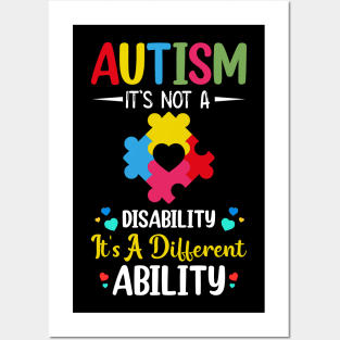 Autism it's not a disability It's A Different Ability Posters and Art